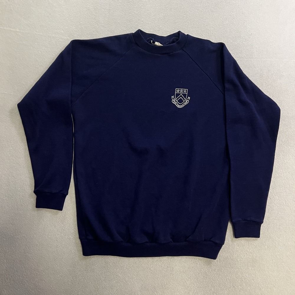 Vintage Keble College Oxford Sweater Adult Size XL (Fits Large) Blue Acrylic 80s